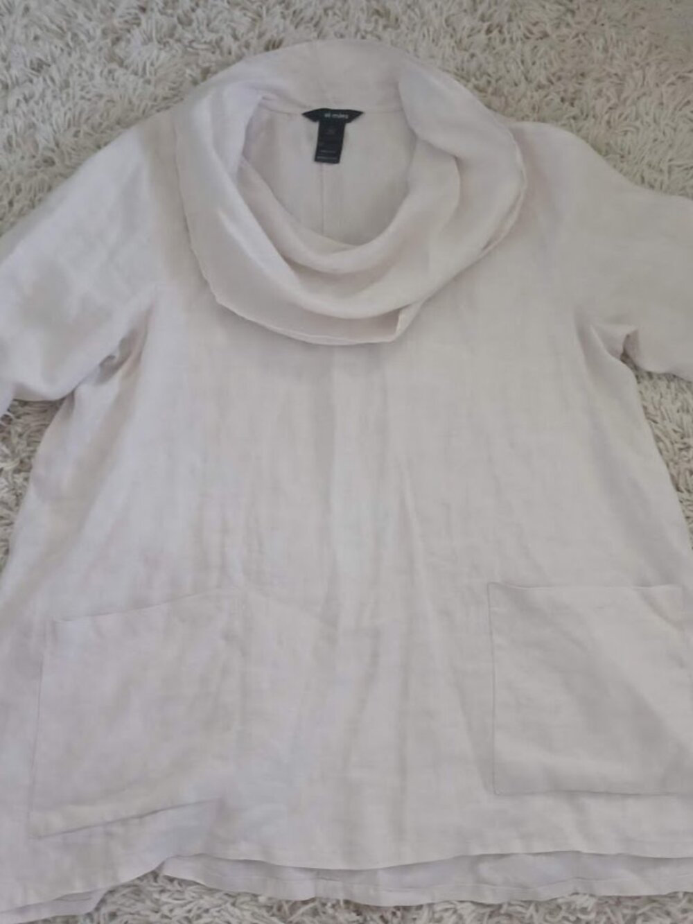 Ali Miles Women’s 100% Linen Cowl Neck Tunic – Size Large